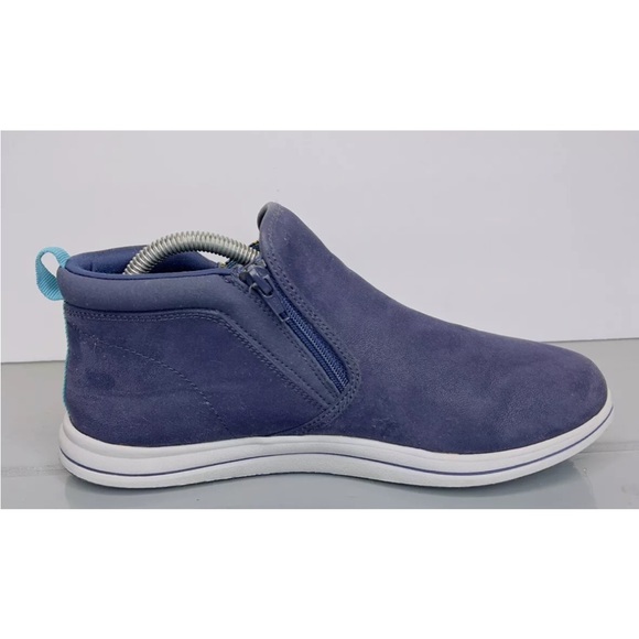 Clarks Cloudsteppers Casual Booties Breeze Clover Navy Nubuck Leather Sz 9M - Picture 5 of 14